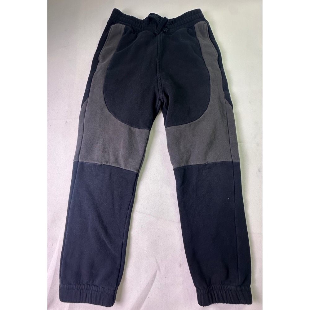 abercrombie kids Boys Colorblock Fleece Joggers Sweatpants Black Grey Size 5/6